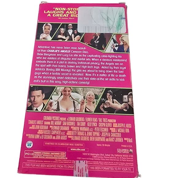 Charlie's Angels VHS VCR Video Tape MovieDrew Barrymore, Bill Murray‎ Used - Picture 3 of 6